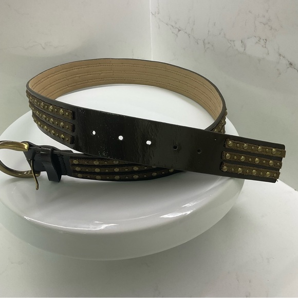 Nine West genuine leather studded belt size medium - Picture 4 of 6